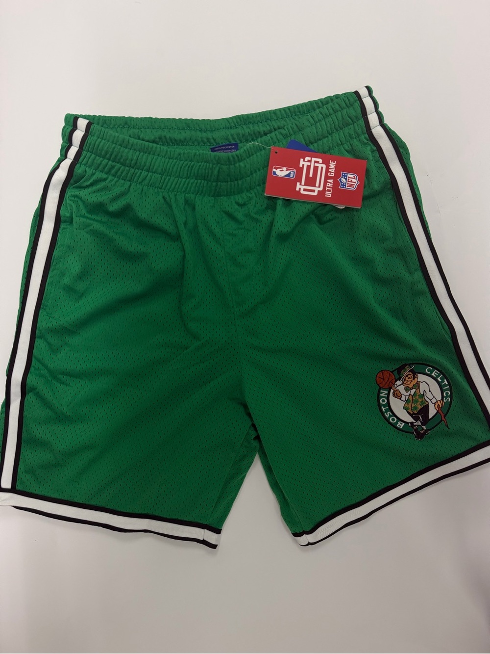 NBA Boston Celtics Green Athletic Shorts with Black and White Trim